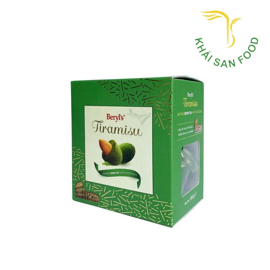 Socola Almond Tiramisu Green Tea Berlys Hộp 100g