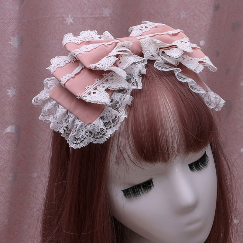 Cài Tóc Đính Nơ Ren Nhiều Lớp Phong Cách Lolita Nhật Bản