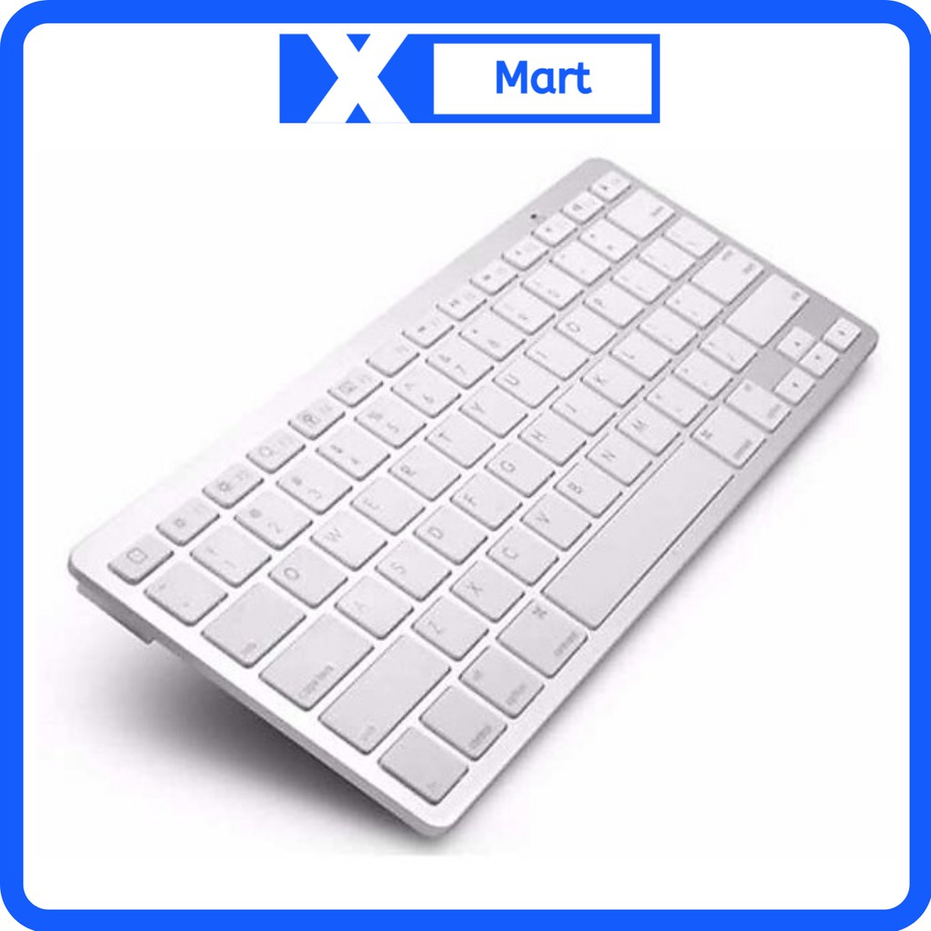 Bàn phím không dây kết nối bluetooth cho điện thoại, tablet, máy tính,...viền nhôm sang trọng