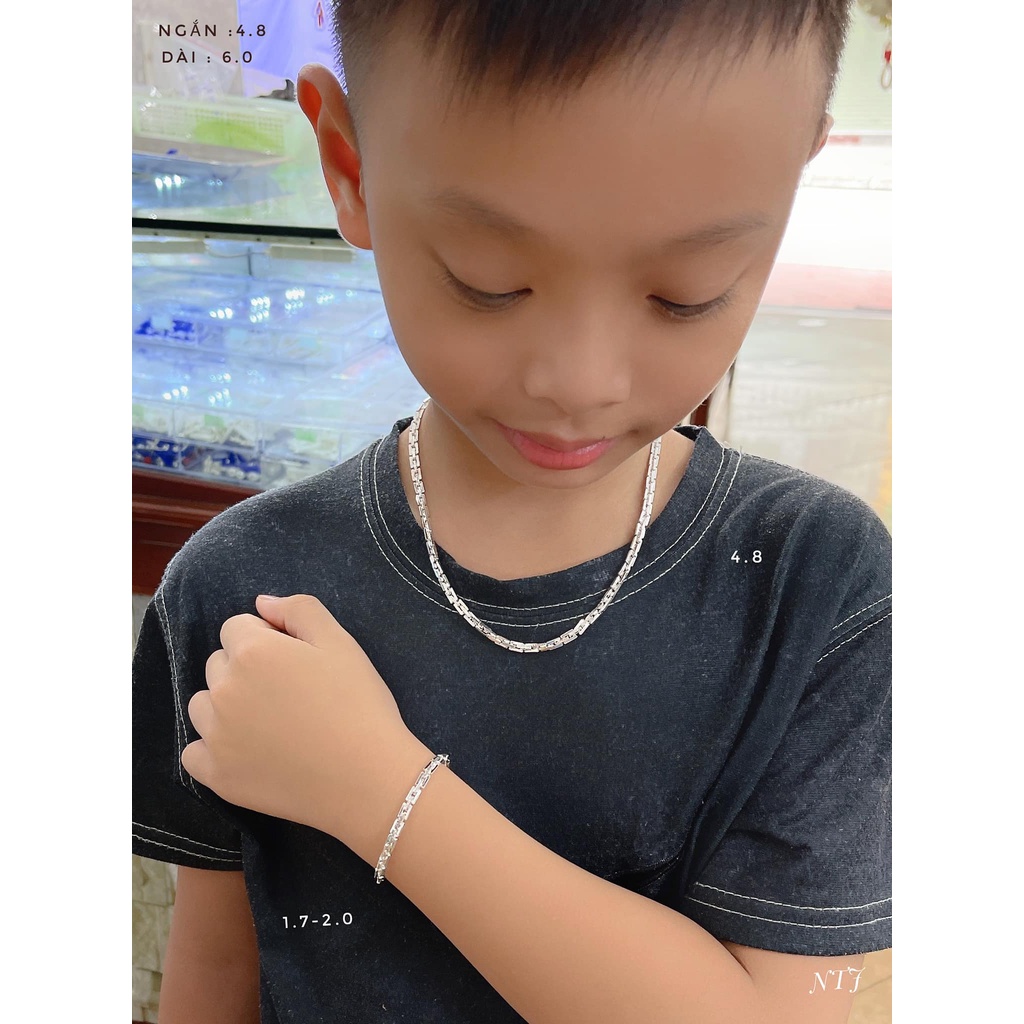 LẮC TAY KÉP BẠC TA CHO BÉ