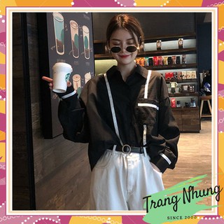 ⚡Giảm Giá⚡ Áo sơ mi Thời trang phối viền Trắng  Nam,Nữ HAVu8870  Cao Cấp - Phân phối chính thức Trang Nhung
