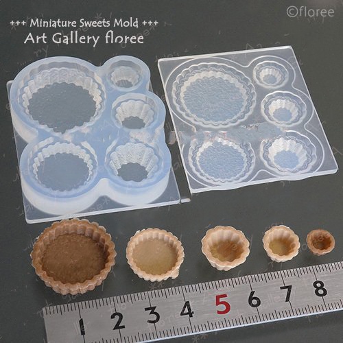 Khuôn silicone hình tart stand bánh tart nặn đất sét mô hình thức ăn nhà búp bê dollhouse miniature food