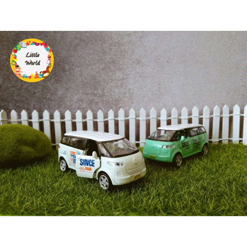 Set 4 xe buýt nhỏ bằng kim loại. xe tỉ lệ 1:64