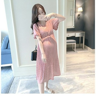 Đầm xòe dập ly bầu hay không bầu đều đẹp