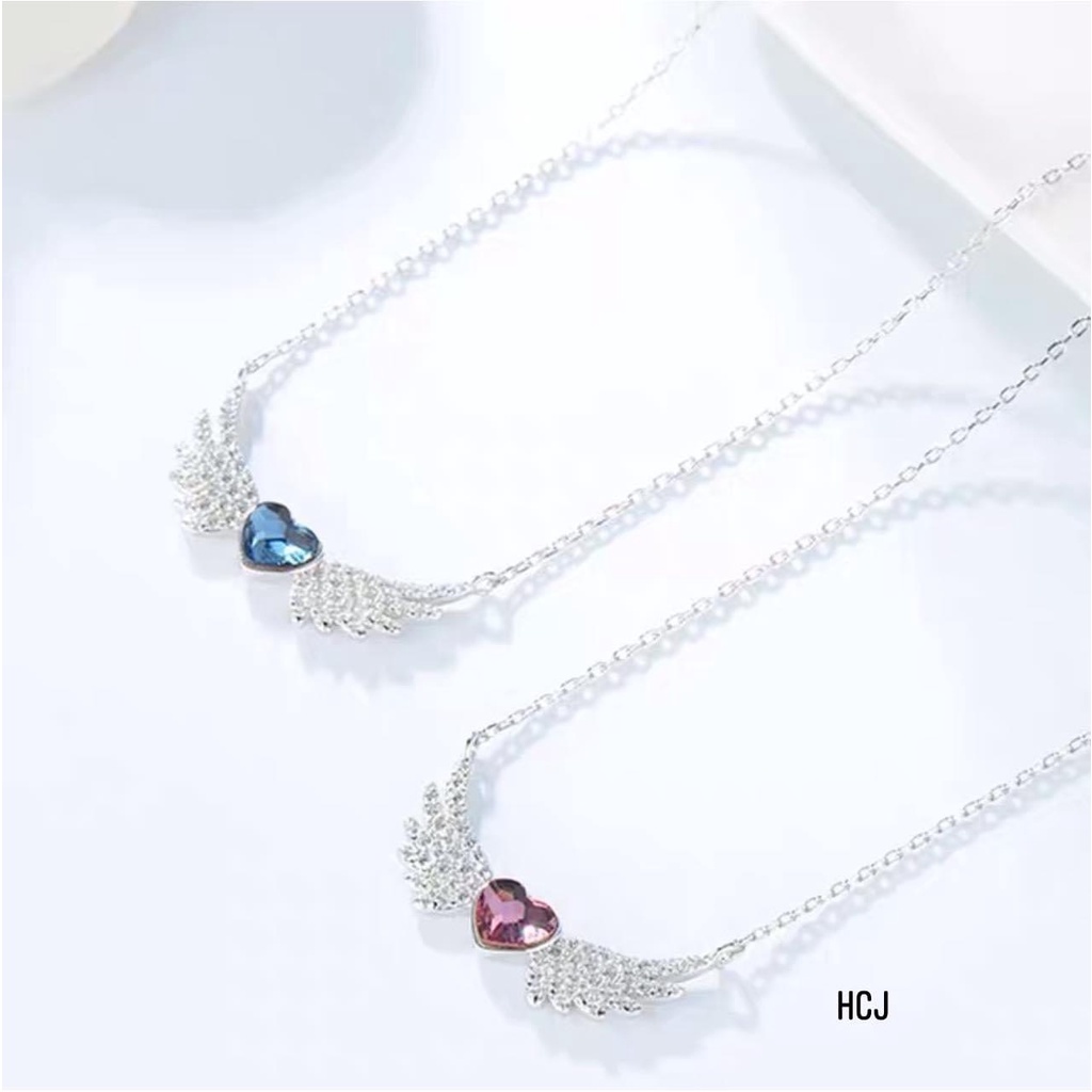 Dây chuyền cánh thiên thần đính đá chuẩn bạc ta sáng đẹp - Kho sỉ bạc Nhất Linh
