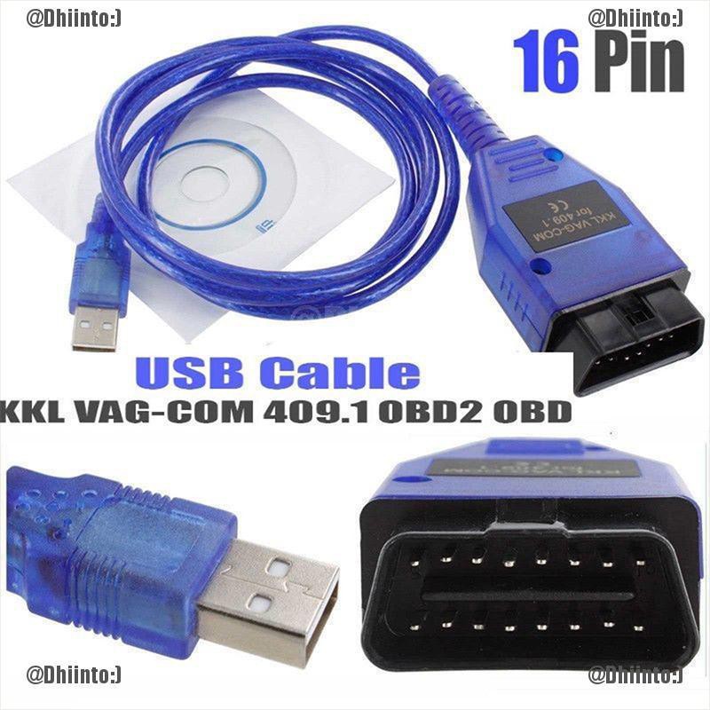 Dây cáp usb kkl vag-com 409.1 obd2 cho máy nội soi bao tử obd vw / audi / seat a + +