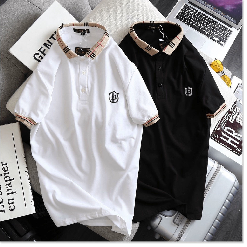 ÁO THUN NAM CỔ TRỤ PHỐI CỰC ĐẸP , SANG CHẢNH ,THỜI TRANG CHO AE KHANH AN