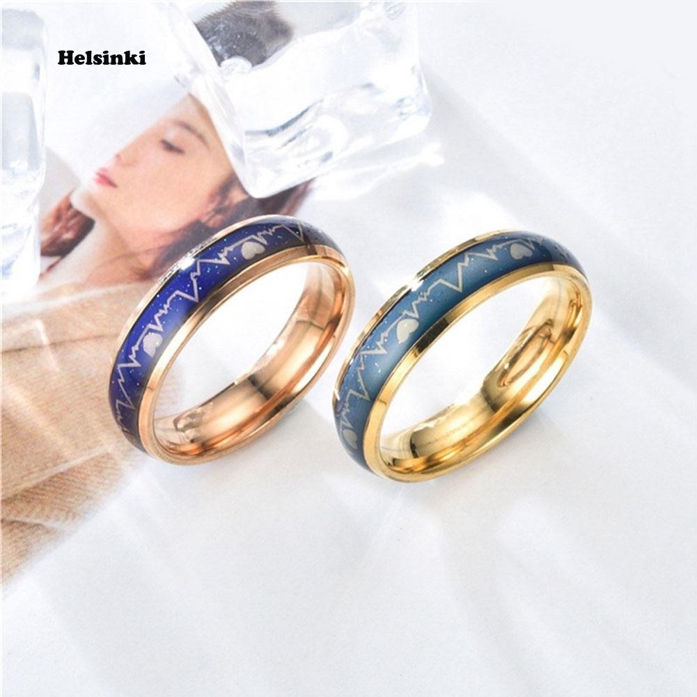 Nhẫn Hình Nhịp Tim Thay Đổi Màu Sắc Theo Tâm Trạng Thời Trang Cho Nam Và Nữ