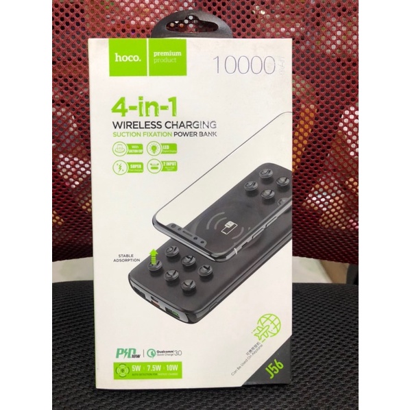 Sạc dự phòng không dây 4in1 10000mah có đế hít điện thoại hỗ trợ sạc nhanh