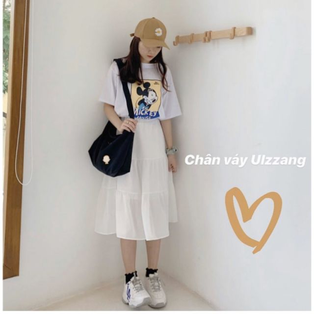 CHÂN VÁY VOAN TẦNG 2 LỚP ULZZANG MÀU ĐEN - TRẮNG | BigBuy360 - bigbuy360.vn