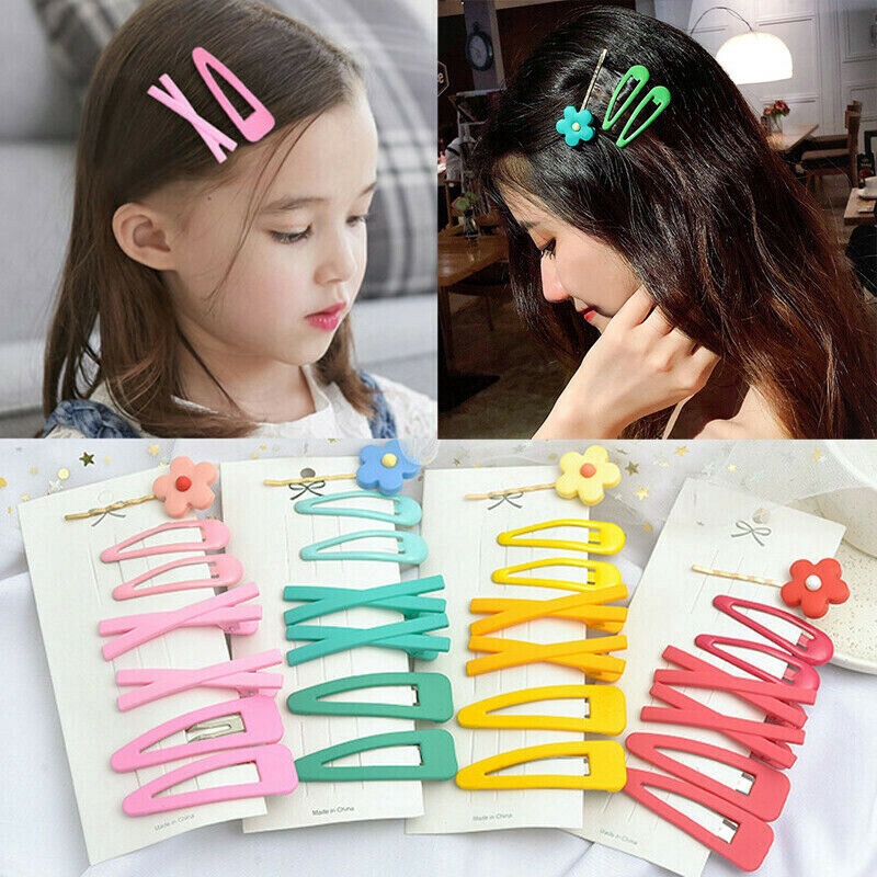 Set 7 Kẹp Tóc Hình Bông Hoa Nhiều Màu Dễ Thương Cho Bé Gái