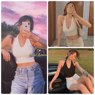 ORDER ÁO CROPTOP LEN CỔ YẾM (KÈM VIDEO HÌNH THẬT)