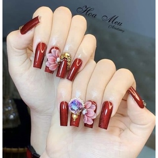 Hoa Bột Nail Cúc Ruby gắn móng