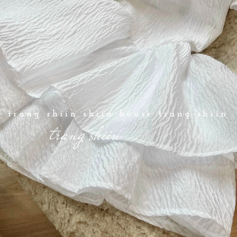 Đầm gấp tầng tay phồng cao cấp