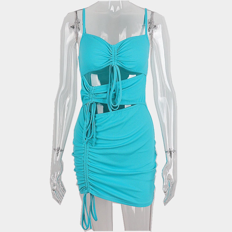 Đầm Trễ Vai Phối Dây Rút Xếp Ly Quyến Rũ Thời Trang Cho Nữ