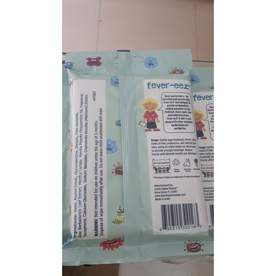 GIẤY LAU HẠ SỐT FEVER-EEZ DÀNH CHO BÉ