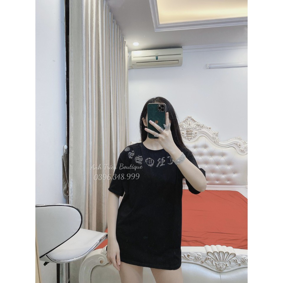 Áo Phông Đính Đá Chữ Thập Nam Nữ Fom Rộng Cao Cấp [XEM CLIP Ạ] Áo thun đẹp | BigBuy360 - bigbuy360.vn