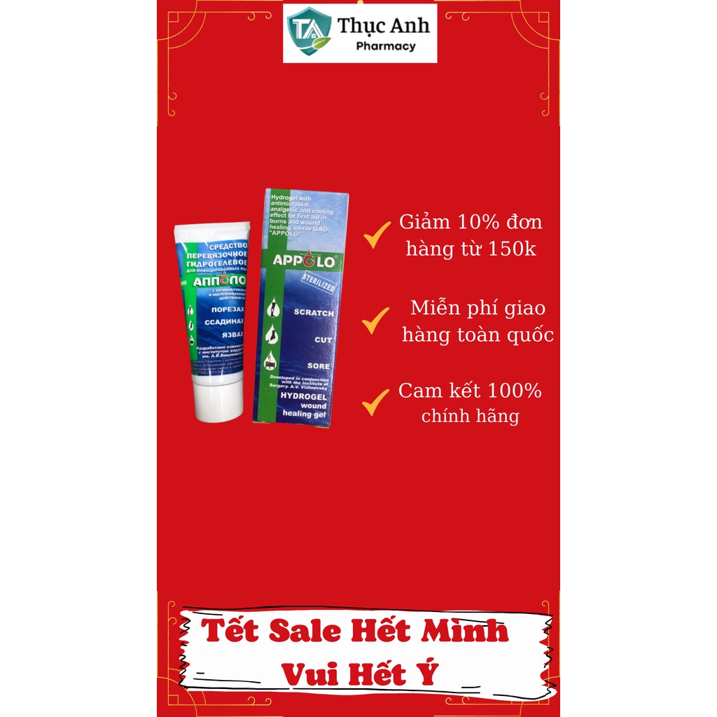 Gel Bôi Nhanh Lành Vết Thương - Ngăn Ngừa Hình Thành Sẹo Appolo Gel