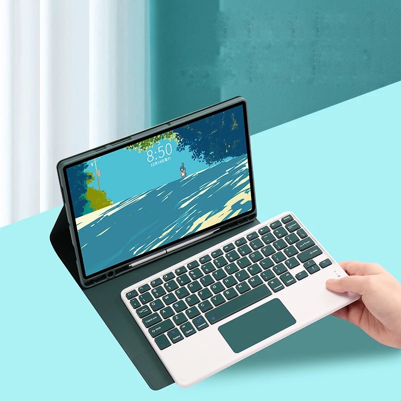 Bao Da Nắp Gập Từ Tính Kèm Bàn Phím 7 Màu Cho lenovo tab p11 plus 2nd 11.5 pro 2nd 11.2 11 2020 2021 m10 plus 10.3 3rd 10.6 Ốp