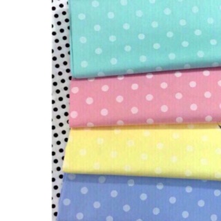 V09-VẢI THÔ LỤA 100%COTTON (CHẤM BI)