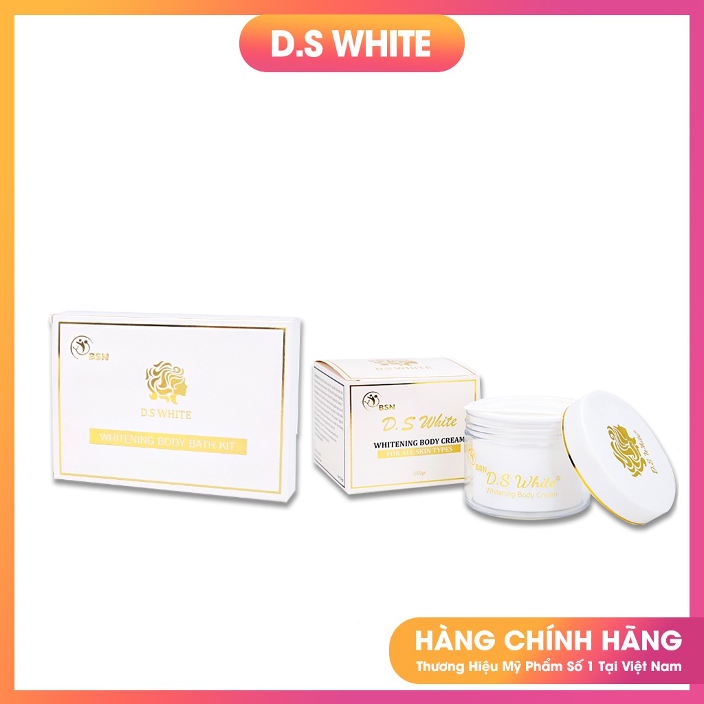 [COMBO] Kem Dưỡng Trắng Da Body + Tắm Trắng Cà Phê D.S White Dưỡng Trắng, Loại Bỏ Da Chết, Kích Trắng Toàn Thân