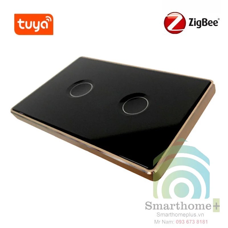 Công Tắc Zigbee Viền Kim Loại Nút Bấm Lõm App Tuya SHP-ZLUS