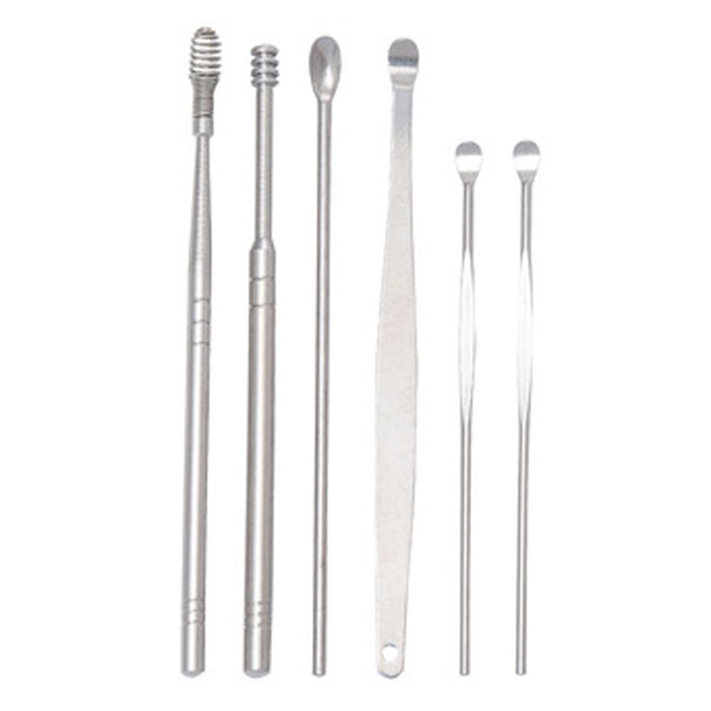 [Hàng mới về] Set 6 Dụng Cụ Lấy Ráy Tai Làm Từ Thép Không Gỉ Thiết Kế Nhỏ Gọn Sử Dụng Tiện Lợi