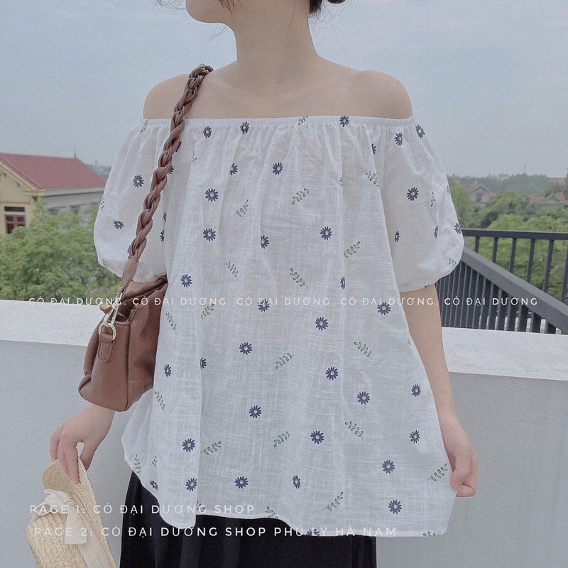 áo trễ vai hoa và trơn