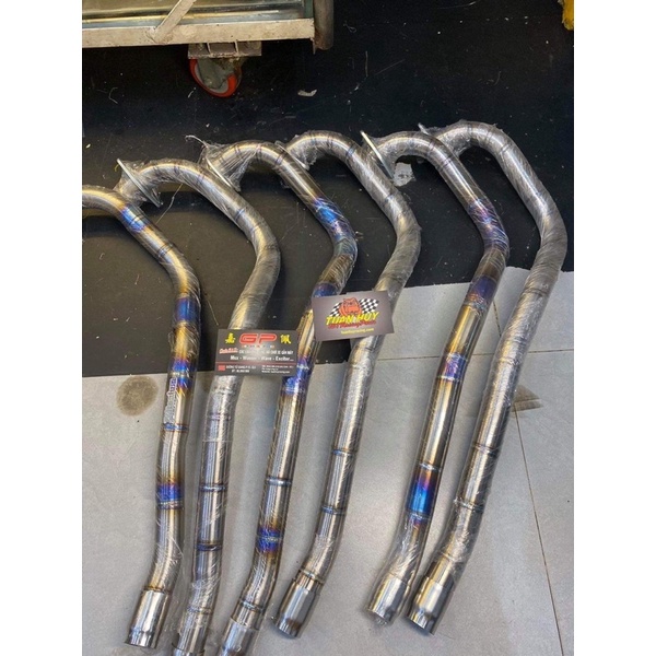 Cổ bô titan dành cho ex150, satria form dài gắn trực tiếp satria có sẵn có cảm biến nhiệt phân loại ex150 dài satria dài