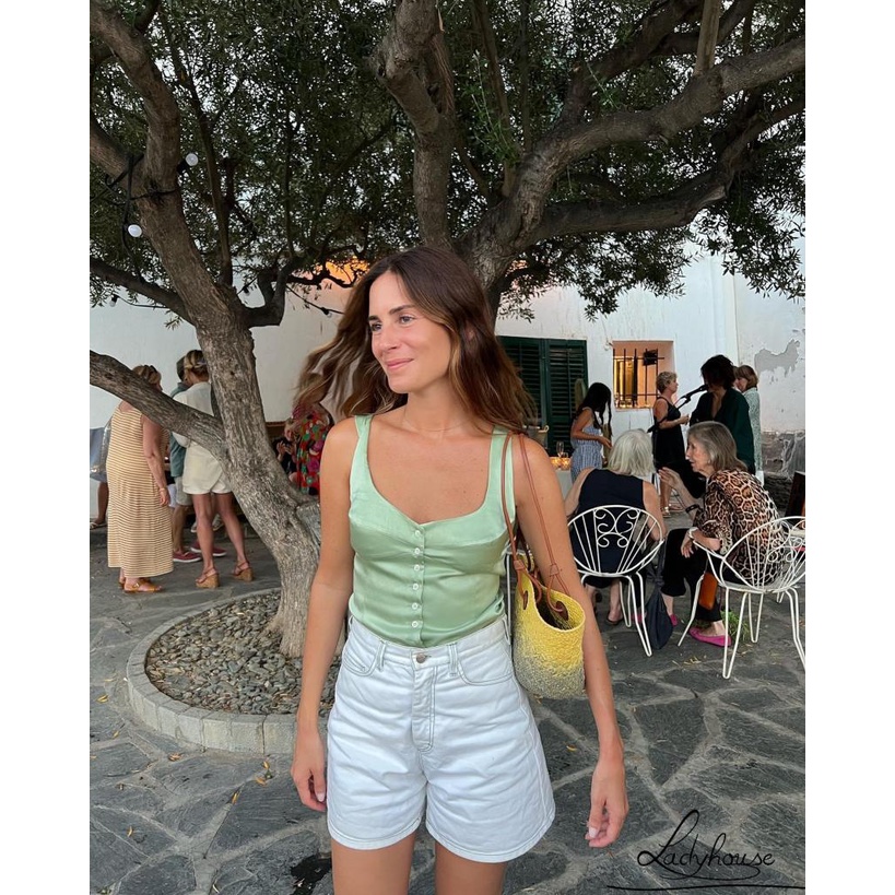 Áo Crop Top Hai Dây Màu Trơn Thời Trang Dành Cho Nữ