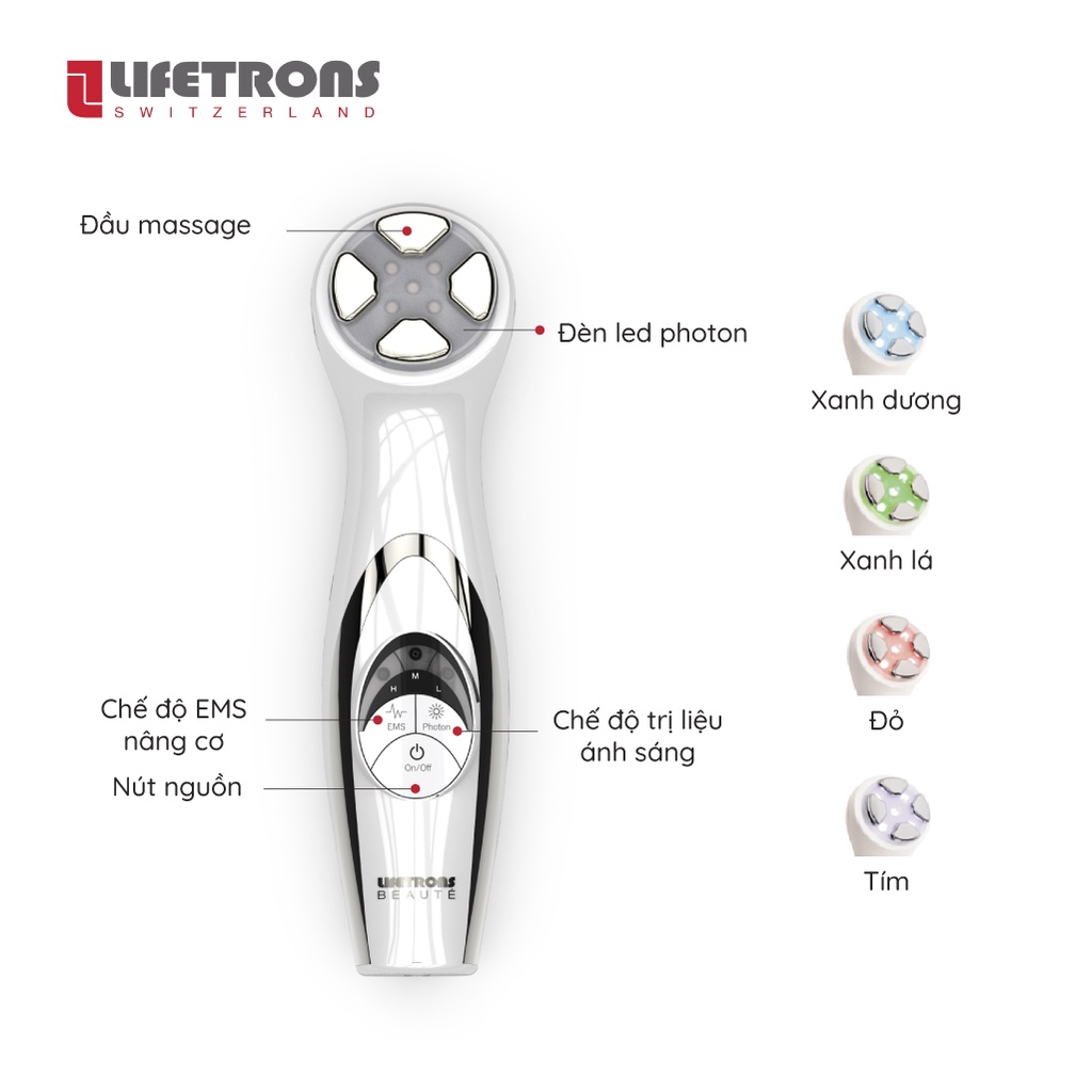 Máy massage mặt phục hồi và trẻ hóa da Lifetrons EP-100 giúp giảm nhăn xoá rãnh cười, nâng cơ mặt, thu nhỏ lỗ chân lông