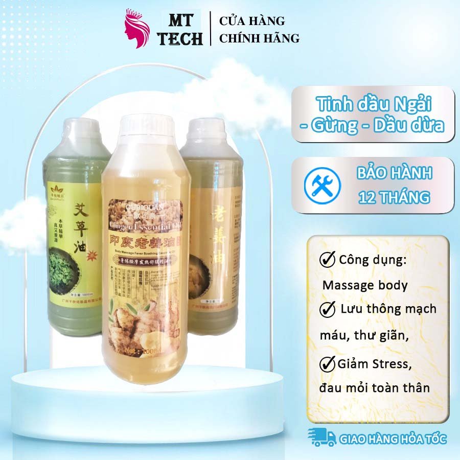 Tinh Dầu Massage Toàn Thân Dầu Ngải Cứu Tinh Dầu Gừng Tinh Dầu Dừa Masa Body. Chai 1000ml