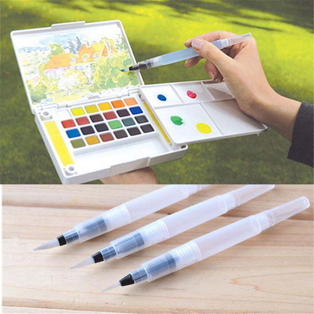 CHOOKEY Set 3 Bút Màu Nước Vẽ Tranh Tiện Dụng