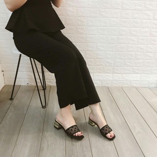 Guốc Đen Nữ Chấm Bi Siêu Dễ Thương - Cao 5 phân.