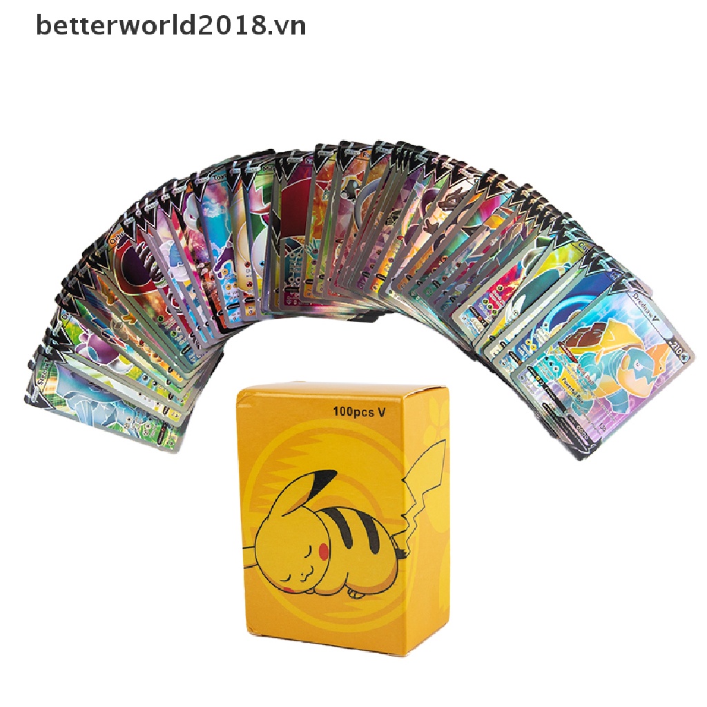 Bộ 100 Thẻ Bài Pokemon Tiếng Anh 50 V + 50VMAX 2018