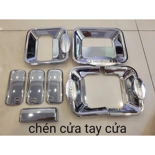 Bộ ốp tay nắm, hõm cửa xe ford transit mẫu nhựa abs mạ crom !
