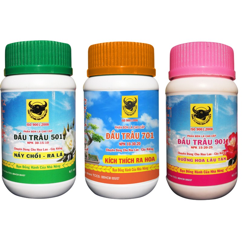 Bộ 3 Hủ Phân Bón Lá Đầu Trâu 3 Giai Đoạn