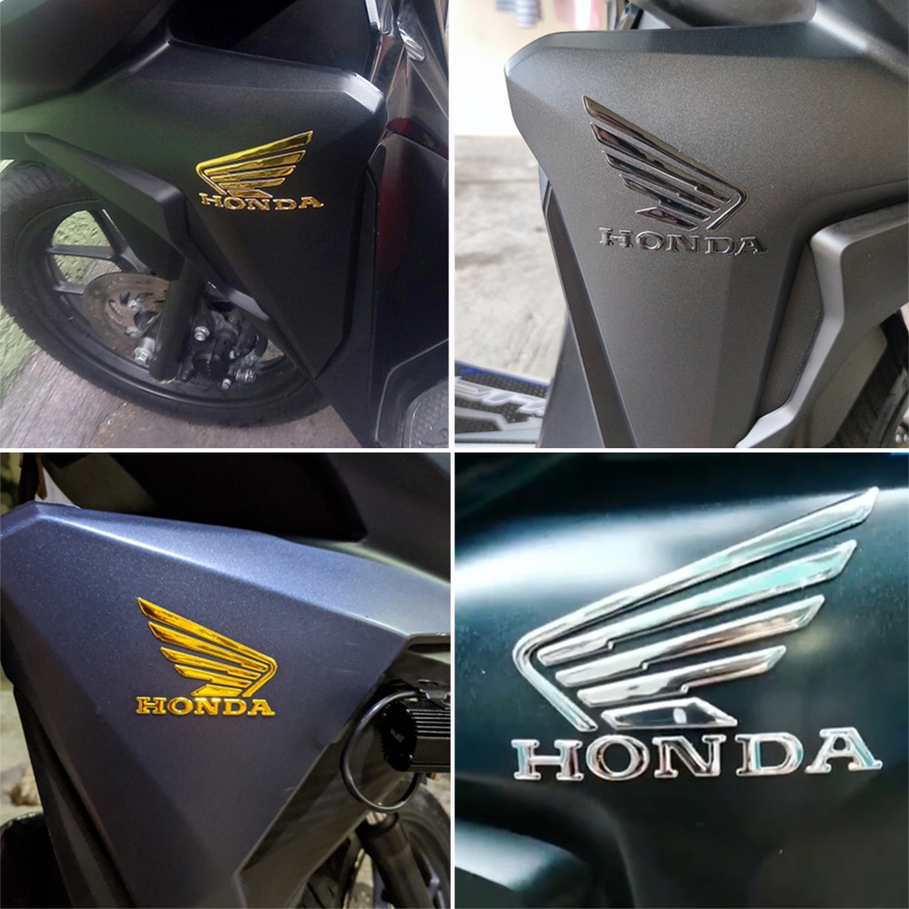 Cặp miếng dán logo hình đôi cánh 3D dành cho xe HONDA