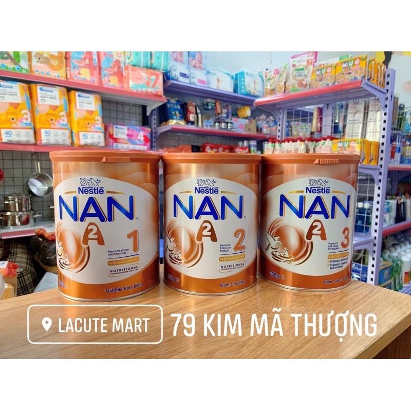 Sữa Nan A2 Úc cho bé - 800gr - đủ số 1-2-3 date xa