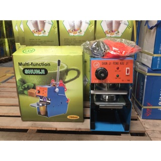 Máy ép miệng keo ly sj-700 / máy dập màng keo miệng ly sj 700