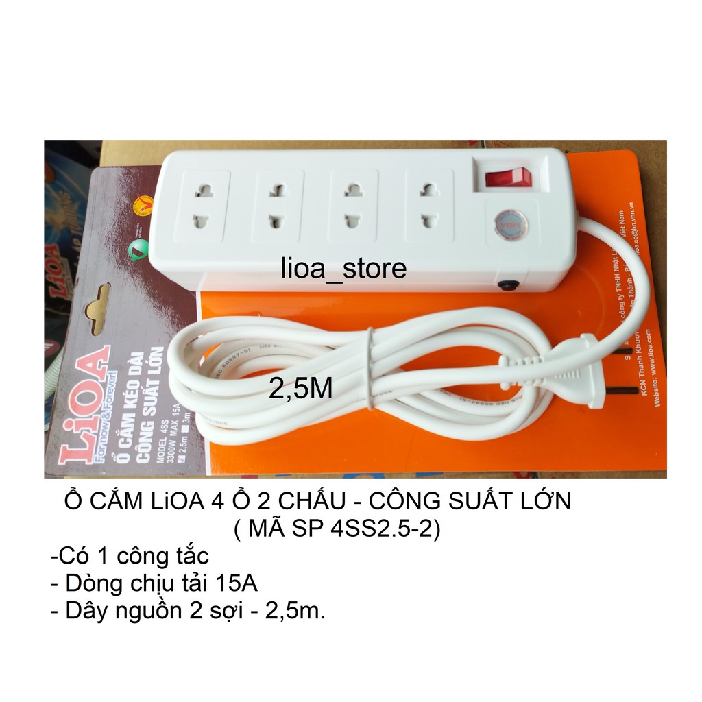 Ổ CẮM LiOA 4SS2.5-2- 15A .