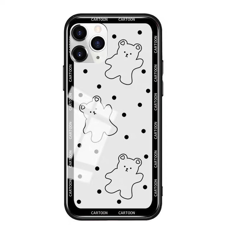 Ốp lưng iphone kính gấu selfie case 14plus 14 pro max 13 12 promax 11 mini 6 6s 7 8 plus x xr xs Se