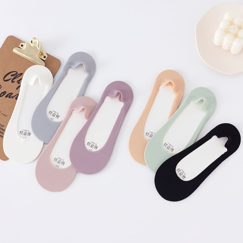 Vớ Lụa Băng Lụa Lạnh Mỏng Tàng Hình Chống Trượt Khử Mùi Hôi Silicone Nylon Cho Nữ