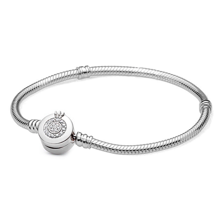 Dropshipping Vòng Đeo Tay Dây Xích Hình Trái Tim & Vương Miện Chữ O & Cầu Có Khóa Lưỡi Thời Trang Cao Cấp