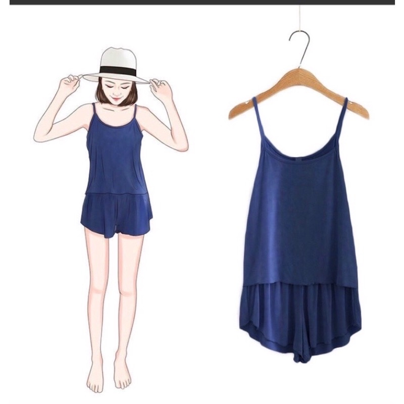 Bộ đồ ngủ nữ ❤️FREESHIP❤️Bộ đồ ngủ nữ cotton 2 dây mềm mát