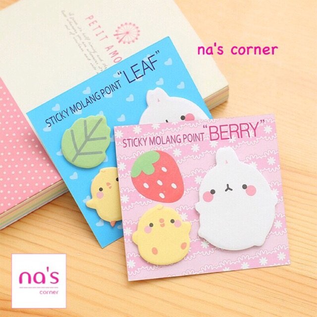 Giấy note ghi chú hình gà vàng sticky memo molang cute