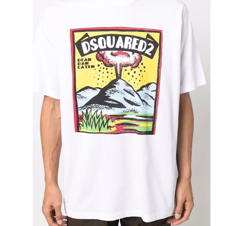 Áo Thun Cotton In Họa Tiết Đồ Họa Dsquared2 Cá Tính Cho Nam