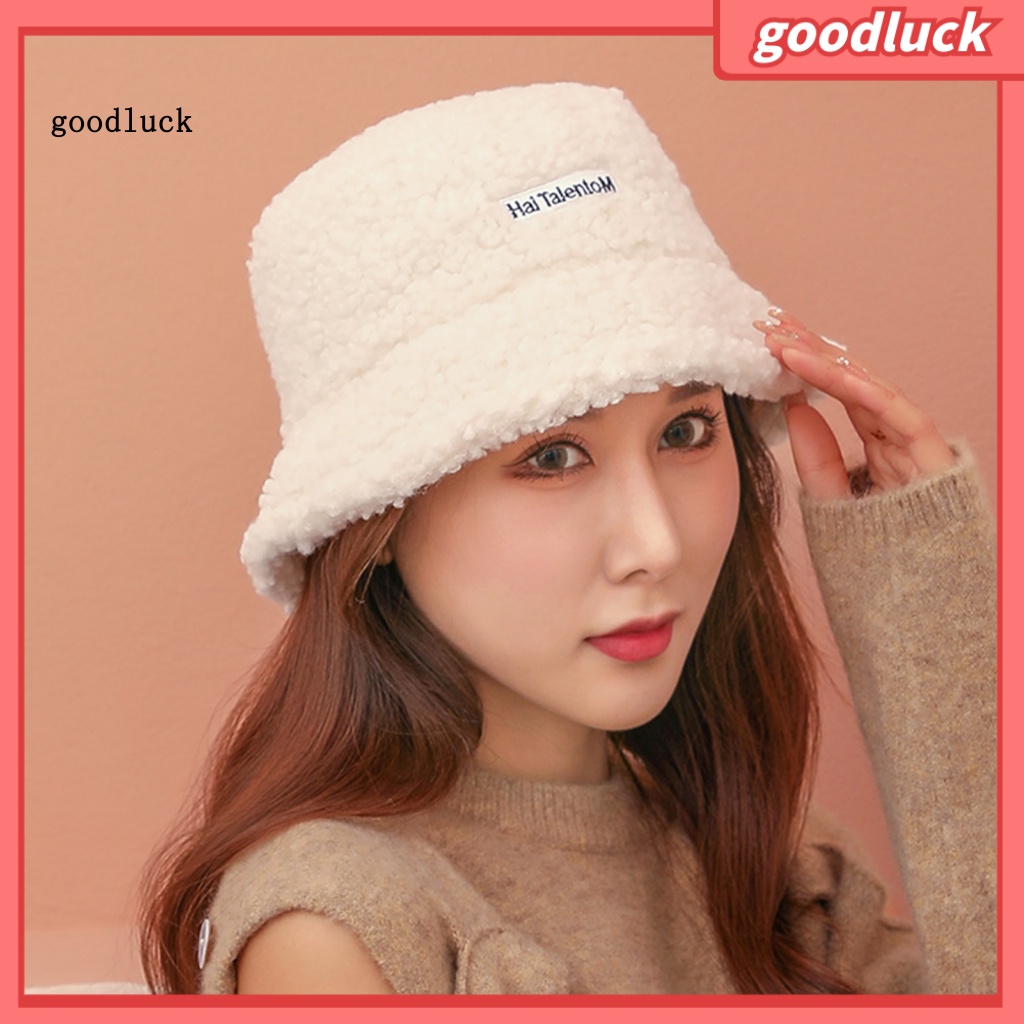 Chúc may mắn| Mũ Bucket Lông Nhung Thời Trang Thu Đông Dành Cho Nữ