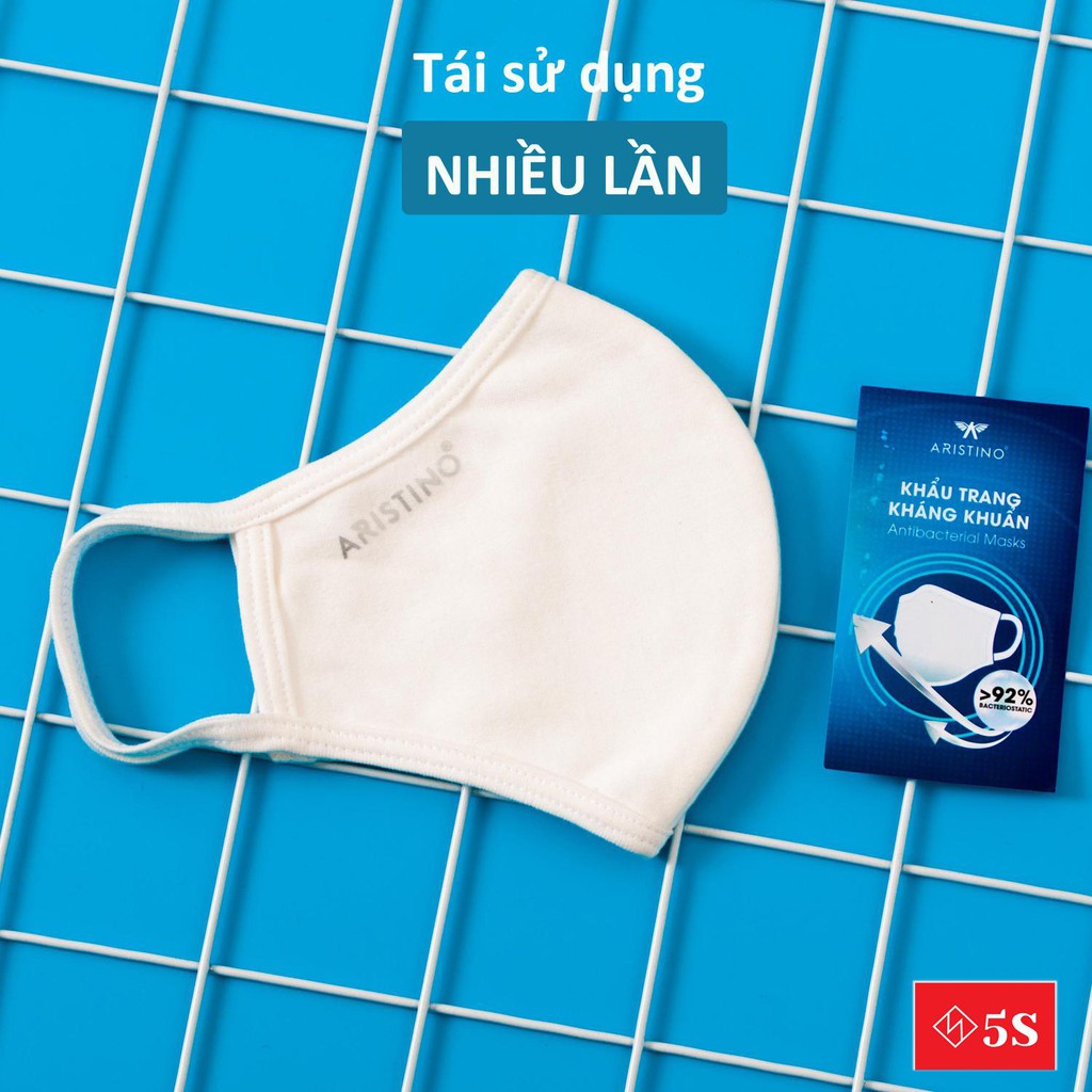 Khẩu Trang Vải Cotton Kháng Khuẩn ARISTINO Chính Hãng, Phân Phối Độc Quyền, Tái Sử Dụng Nhiều Lần | BigBuy360 - bigbuy360.vn