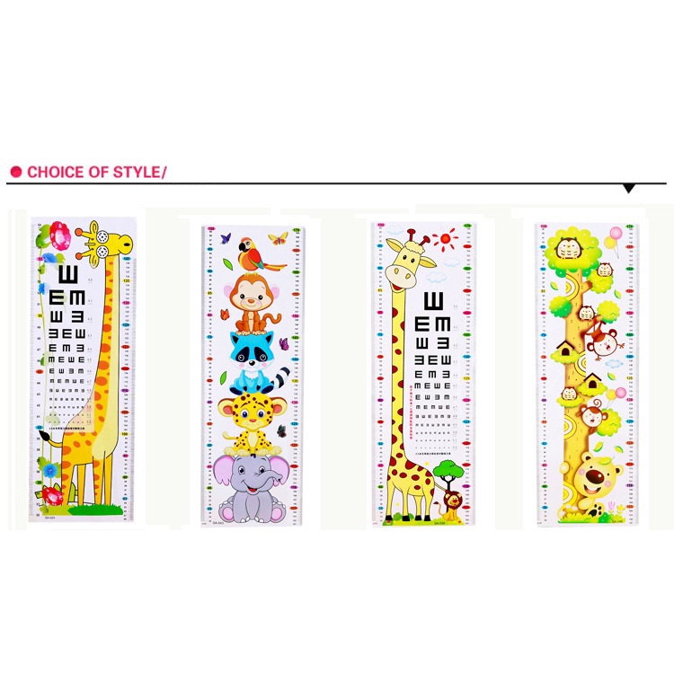 Decal Dán Tường Thước Đo Chiều Cao Hươu Cao Cổ Cho Bé